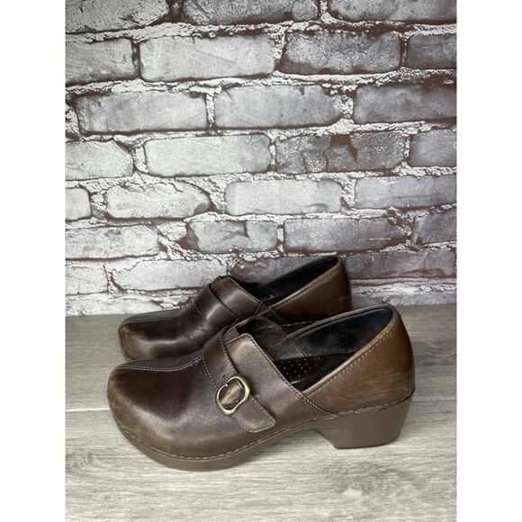 Dansko Tamara Chocolate Leather Strap Clogs Shoes Women Sz 40EU/9M US 4800457800 - Picture 11 of 16